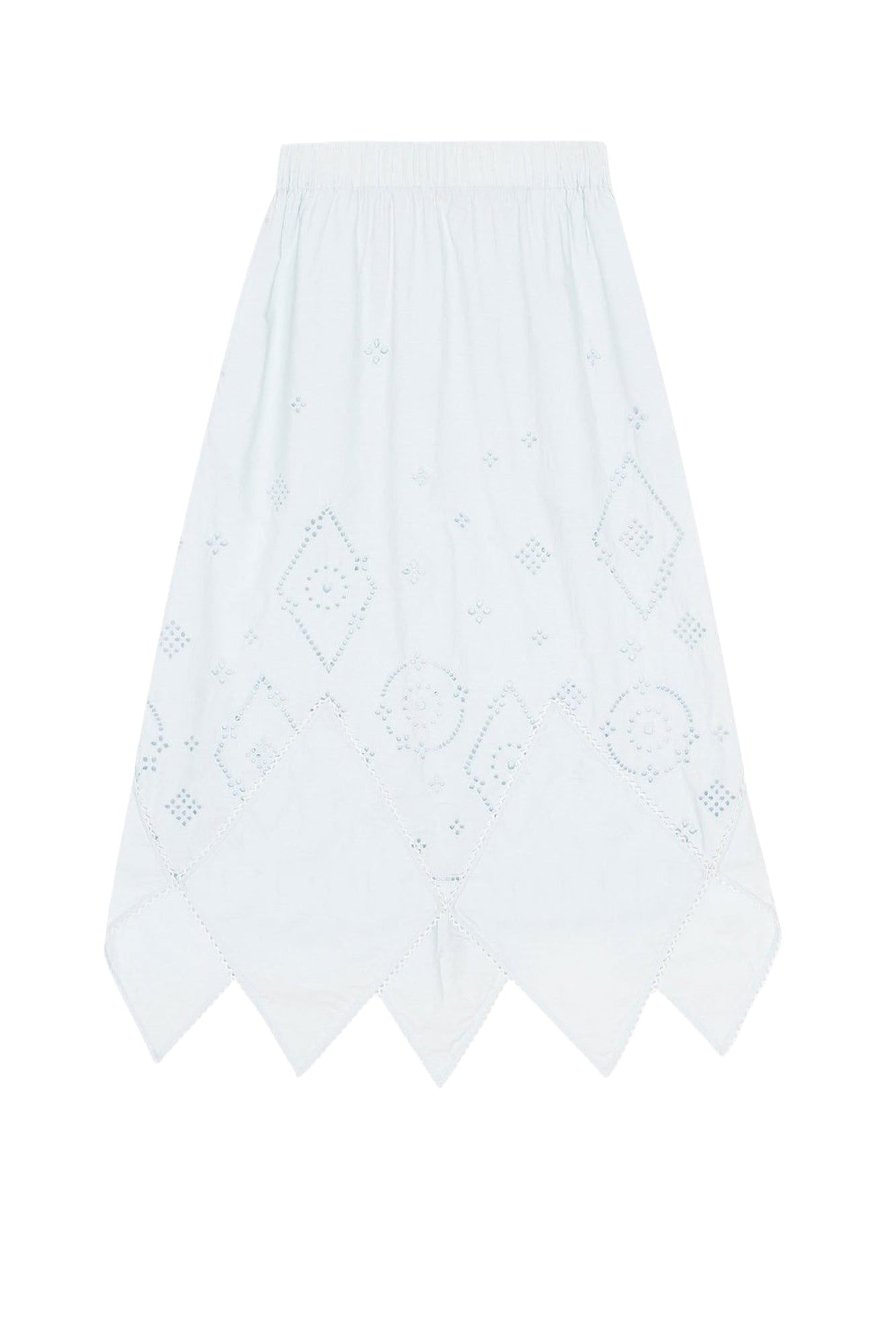 Jupe midi en broderie anglaise - Illusion Blue