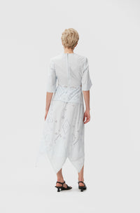 Jupe midi en broderie anglaise - Illusion Blue