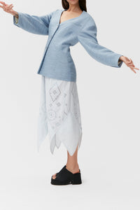 Jupe midi en broderie anglaise - Illusion Blue