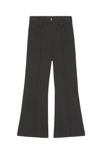 Pantalon court taille haute bootcut à rayures - Black