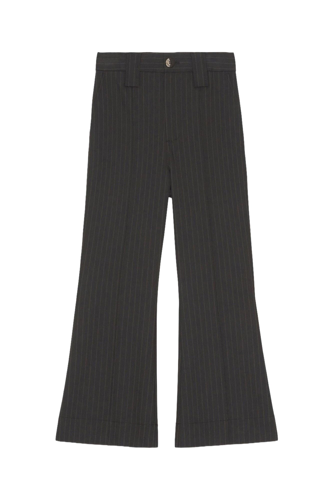 Pantalon court taille haute bootcut à rayures - Black