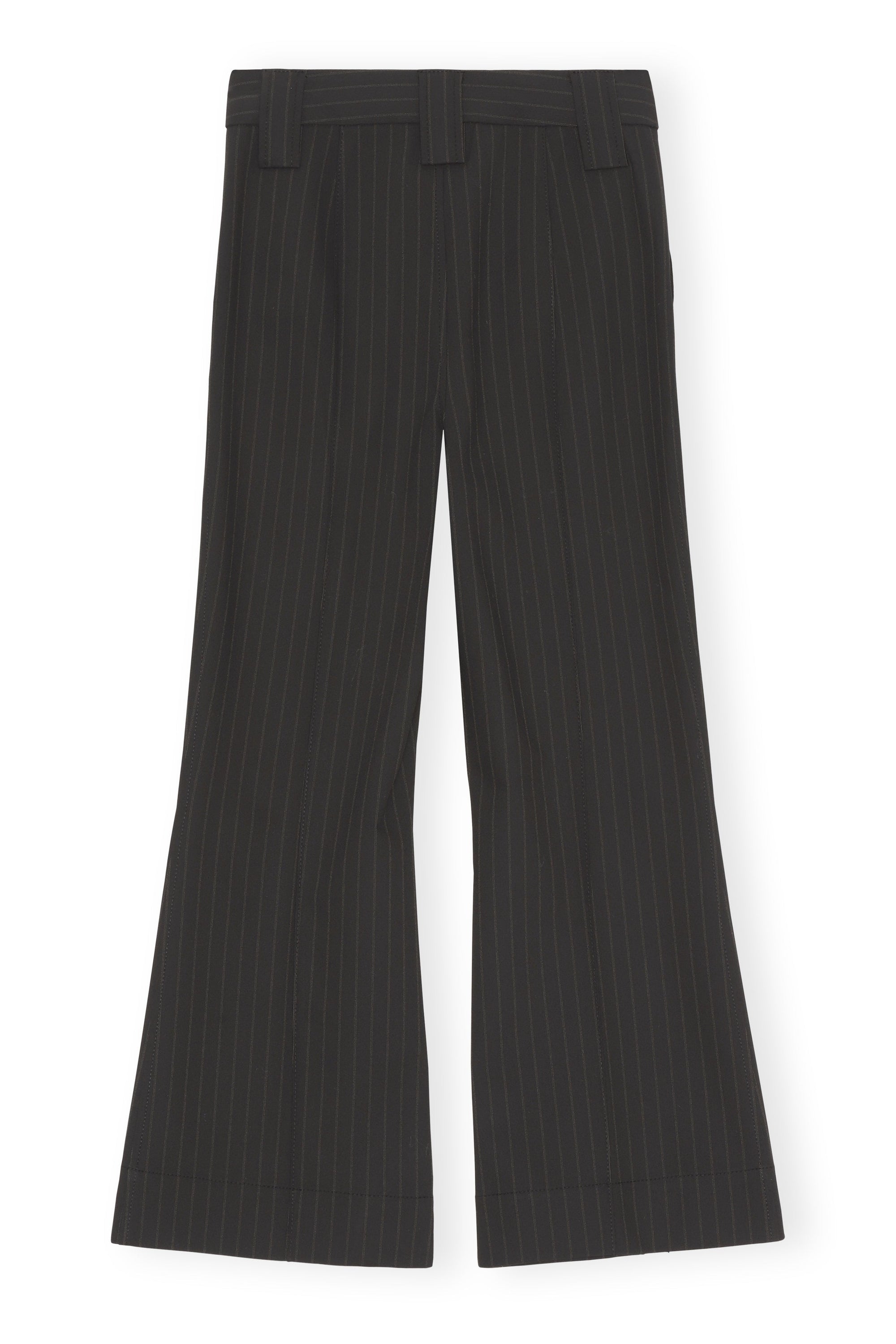 Pantalon court taille haute bootcut à rayures - Black