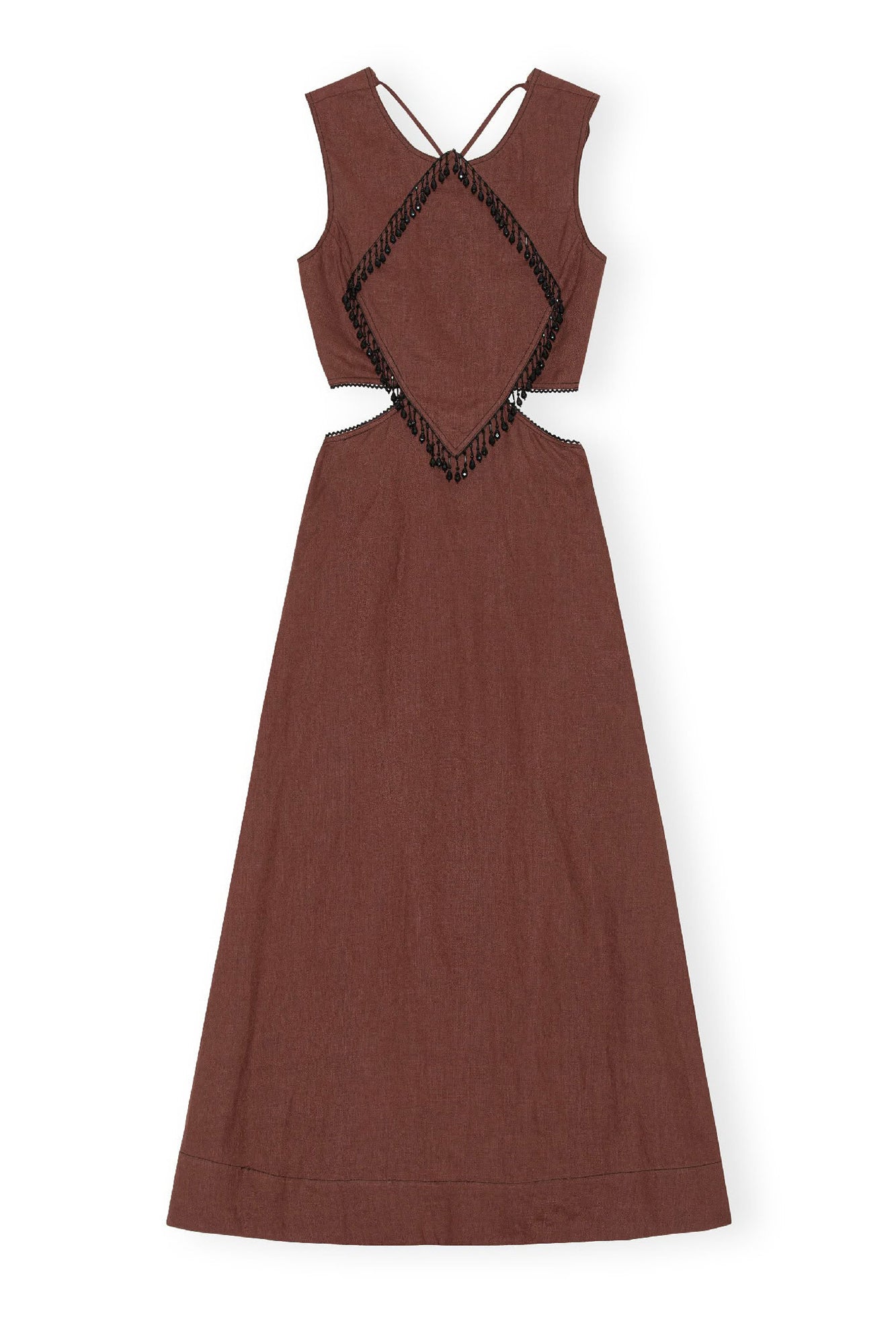 Robe à franges en perles - Root Beer