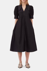 Robe midi en coton - Black