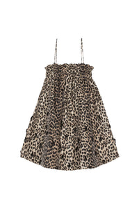 Short babydoll dress with embellishments - Leopard
