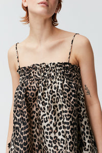 Short babydoll dress with embellishments - Leopard
