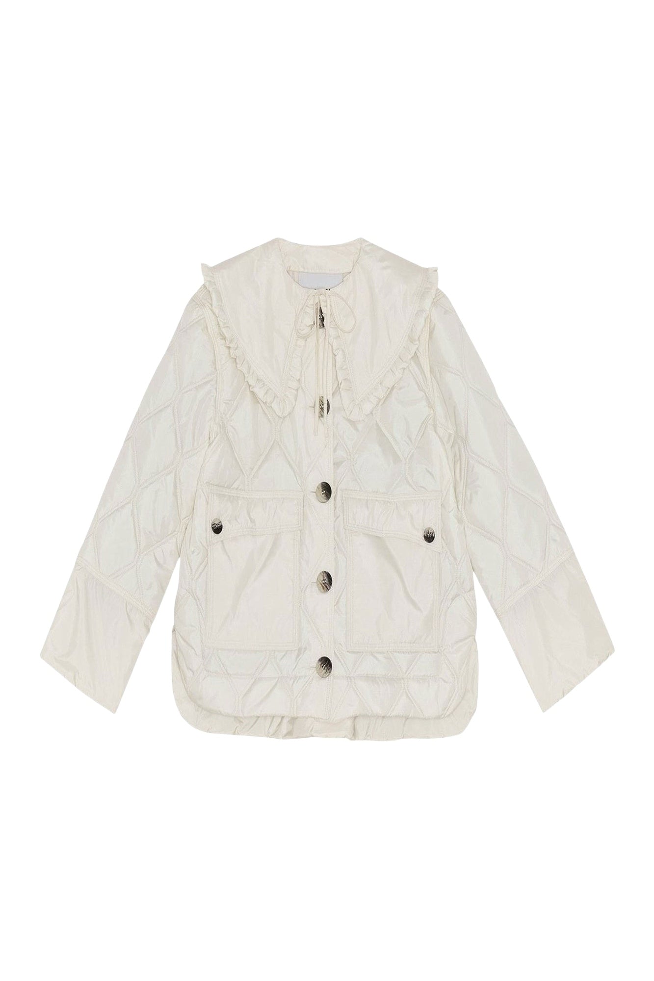 Veste courte à col volanté - Egret