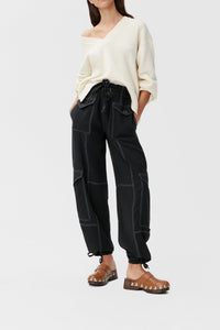 Pantalon cargo à ourlets ajustables - Black