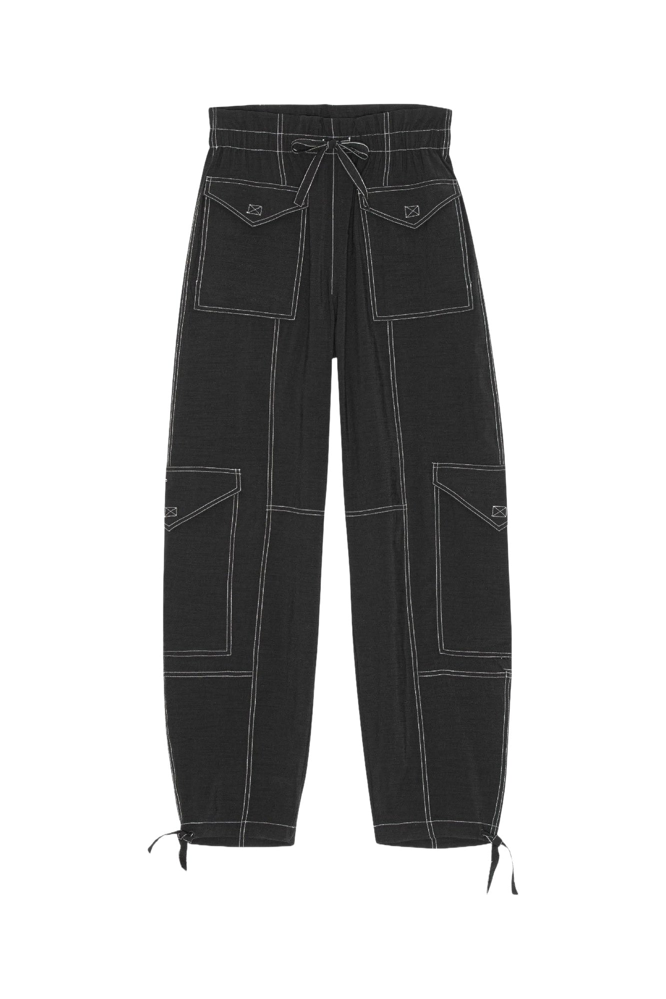 Pantalon cargo à ourlets ajustables - Black