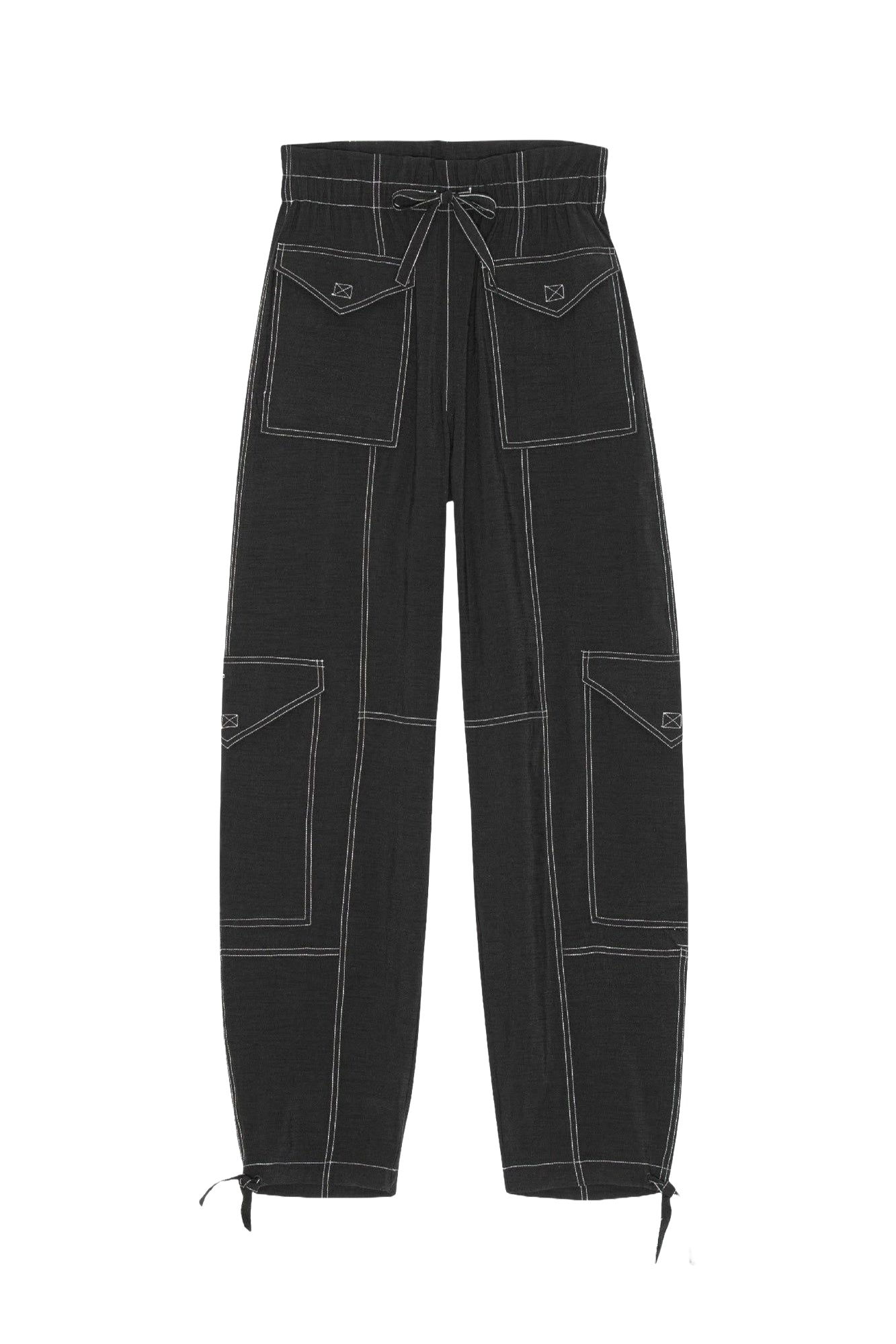 Pantalon cargo à ourlets ajustables - Black