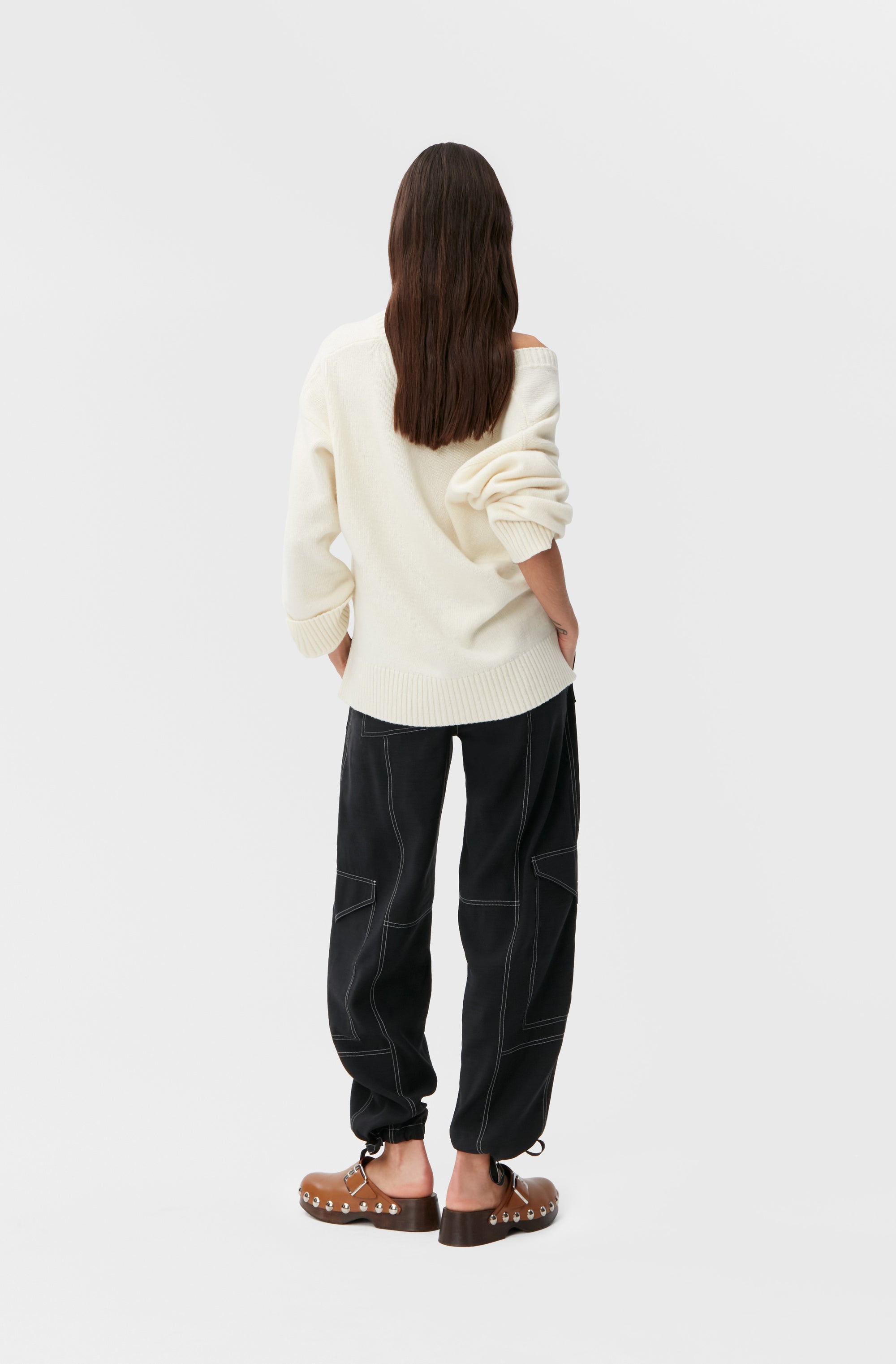 Pantalon cargo à ourlets ajustables - Black