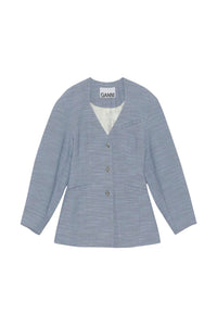 Fitted button-down blazer - Heather