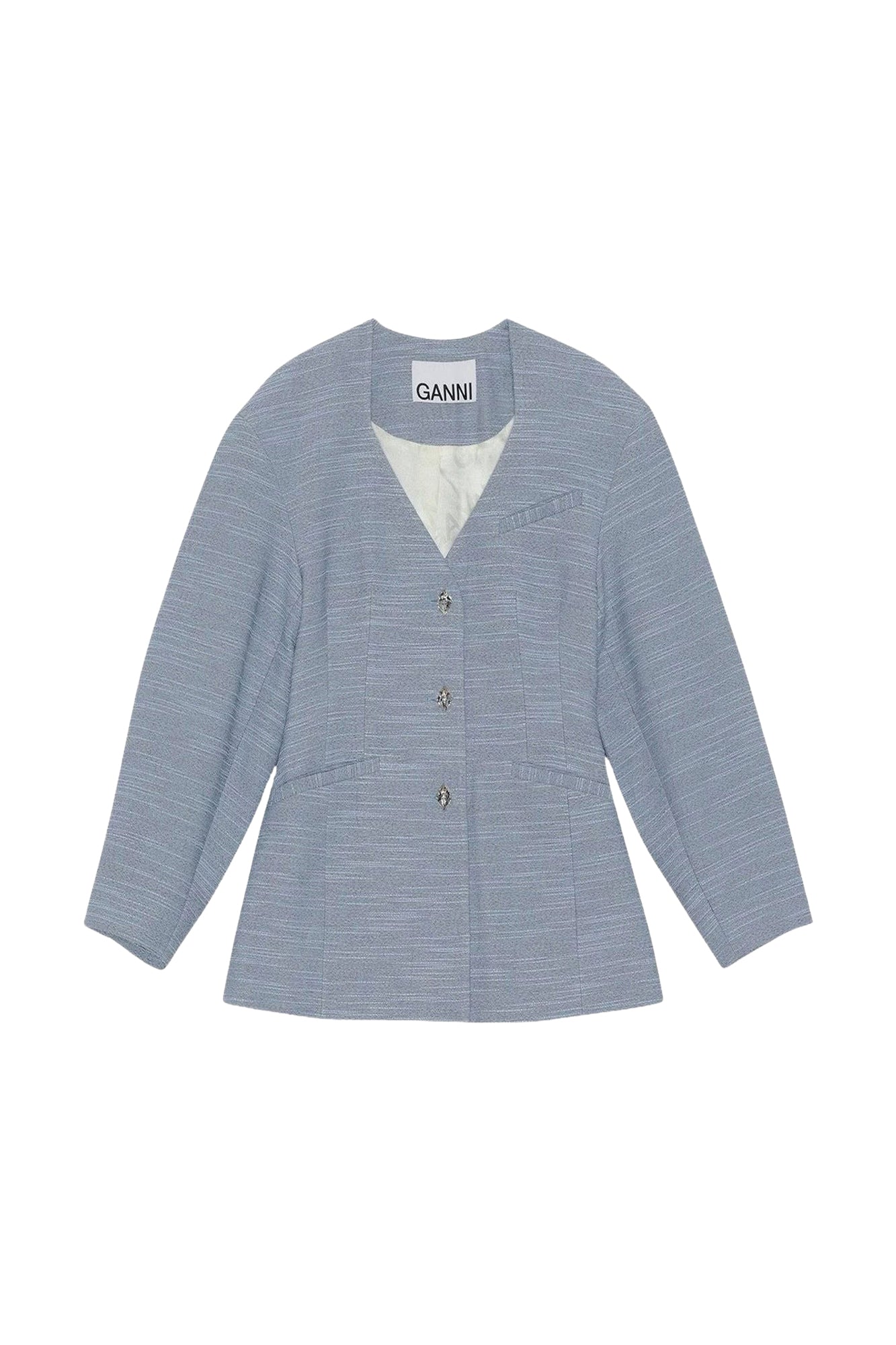 Fitted button-down blazer - Heather