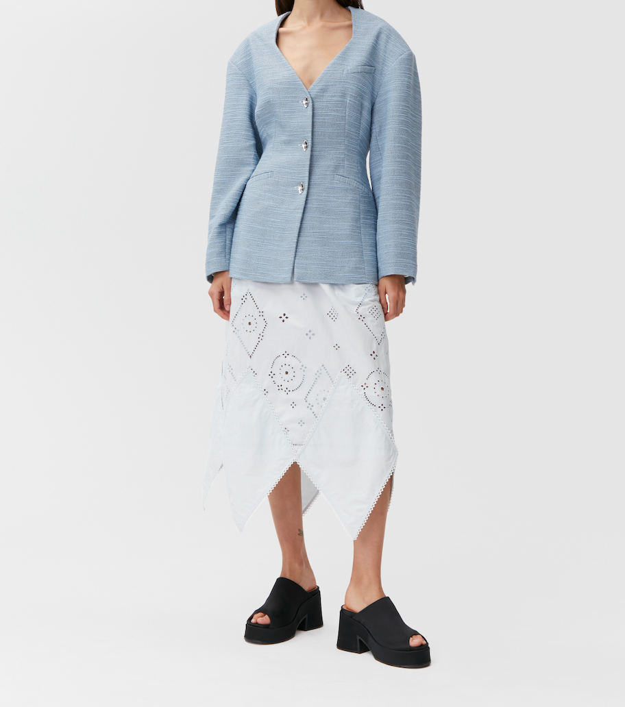 Fitted button-down blazer - Heather