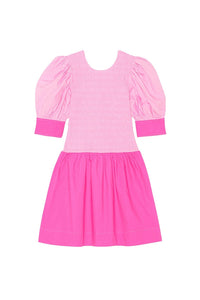 Robe courte à smocks - Phlox Pink