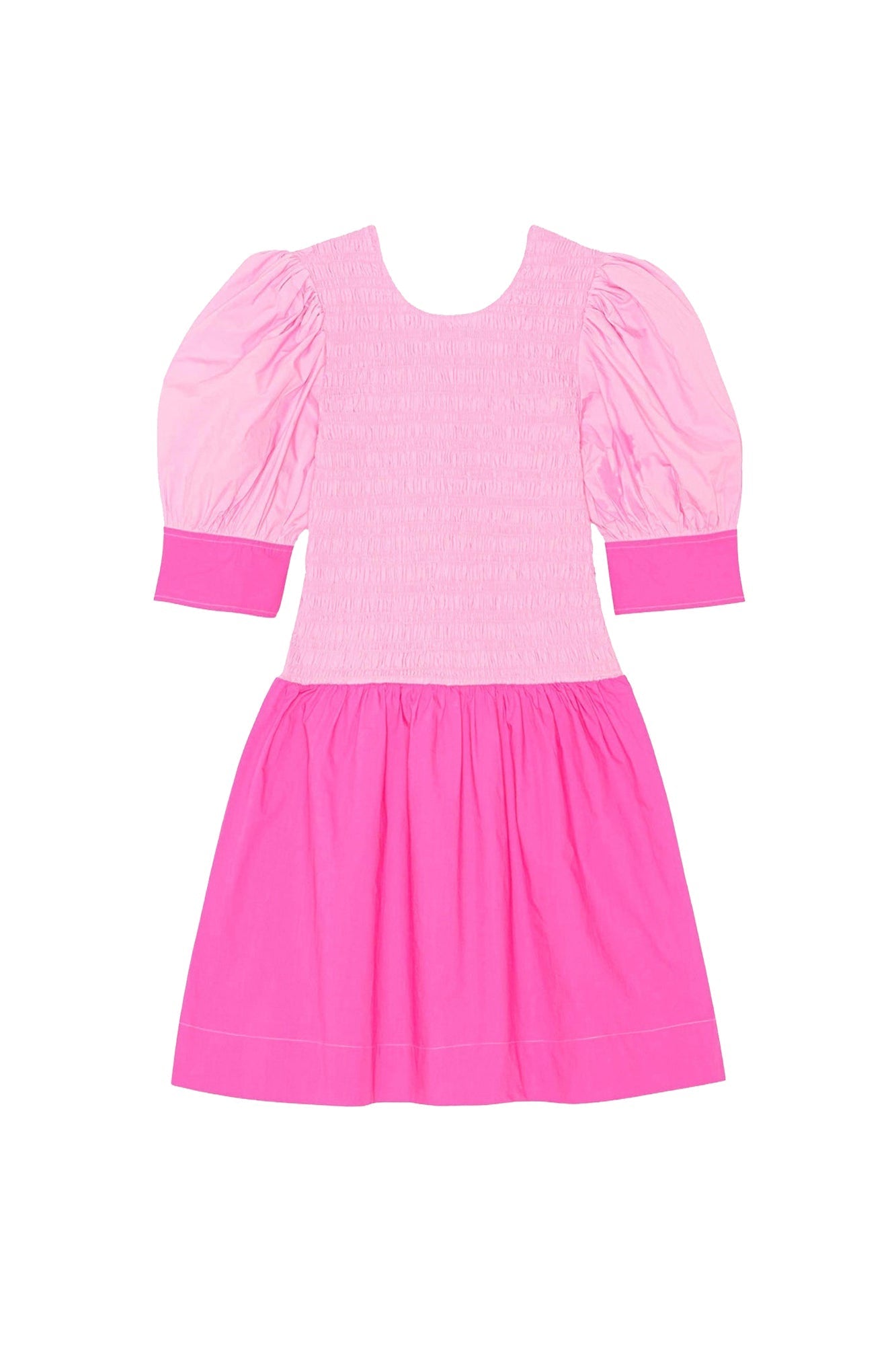 Robe courte à smocks - Phlox Pink