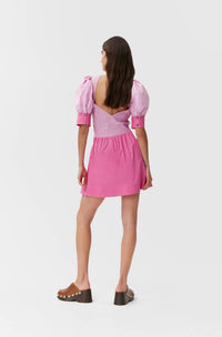 Robe courte à smocks - Phlox Pink