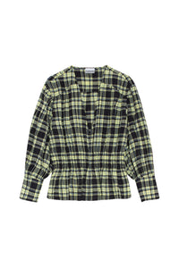 Blouse à carreaux en crêpe - Check Elfin Yellow