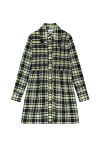 Robe courte à carreaux en coton - Check Elfin Yellow