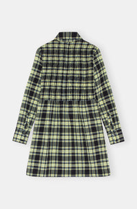Robe courte à carreaux en coton - Check Elfin Yellow