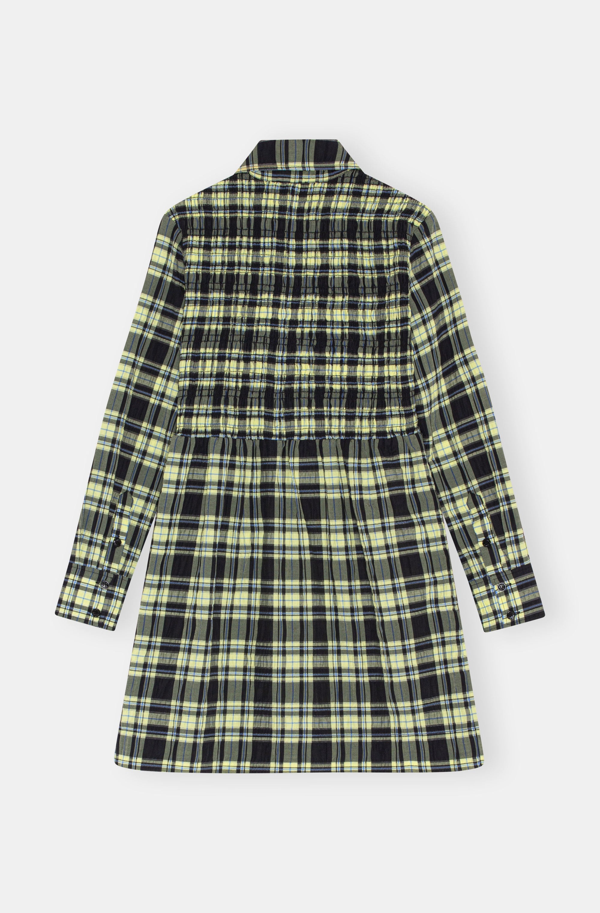 Robe courte à carreaux en coton - Check Elfin Yellow