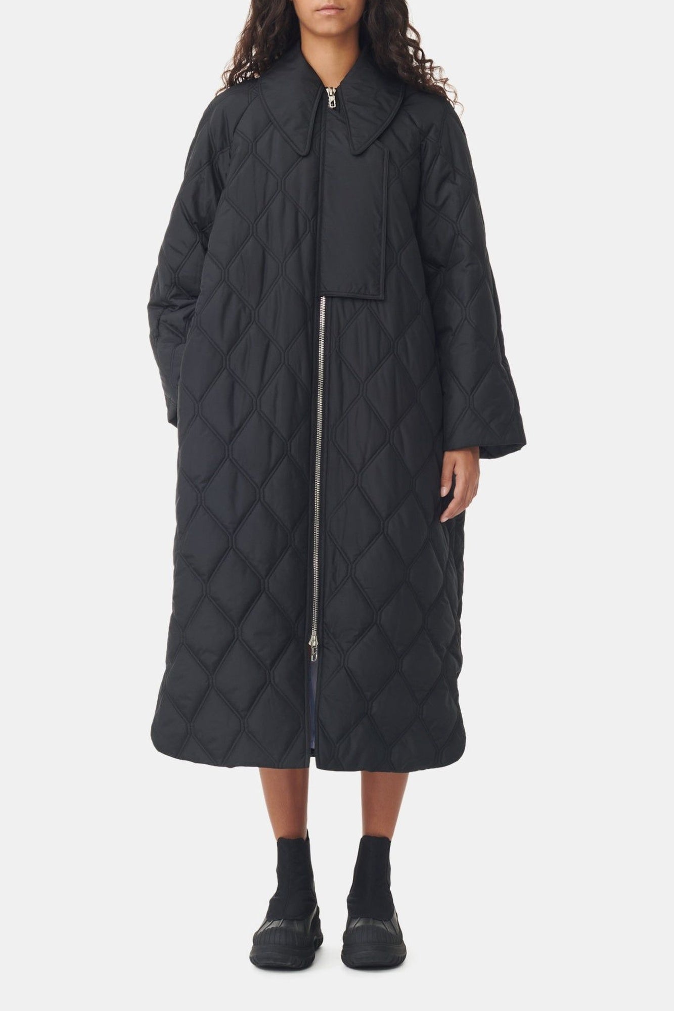 Manteau matelassé oversize - Black