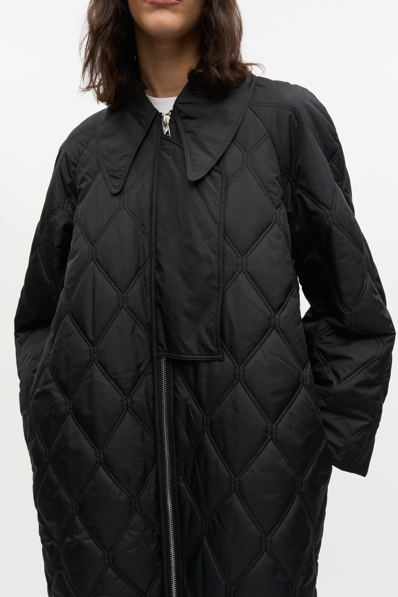Manteau matelassé oversize - Black