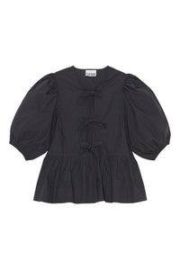 Blouse à basque et lacets - Black