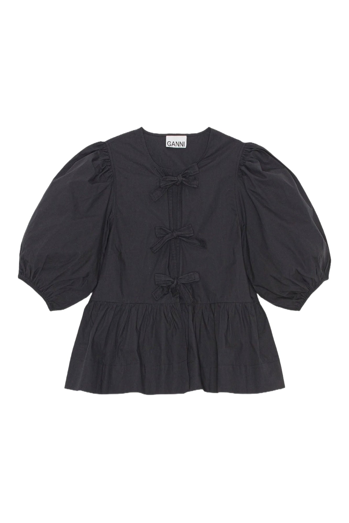 Blouse à basque et lacets - Black