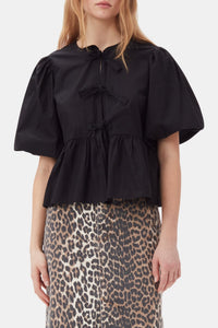 Basque and lace blouse - Black