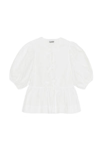 Basque and lace blouse - Bright White
