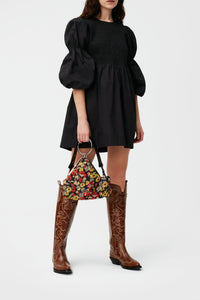 Short smocked dress - Black