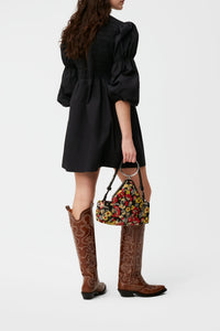 Short smocked dress - Black