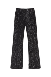 Lace flared trousers - Black