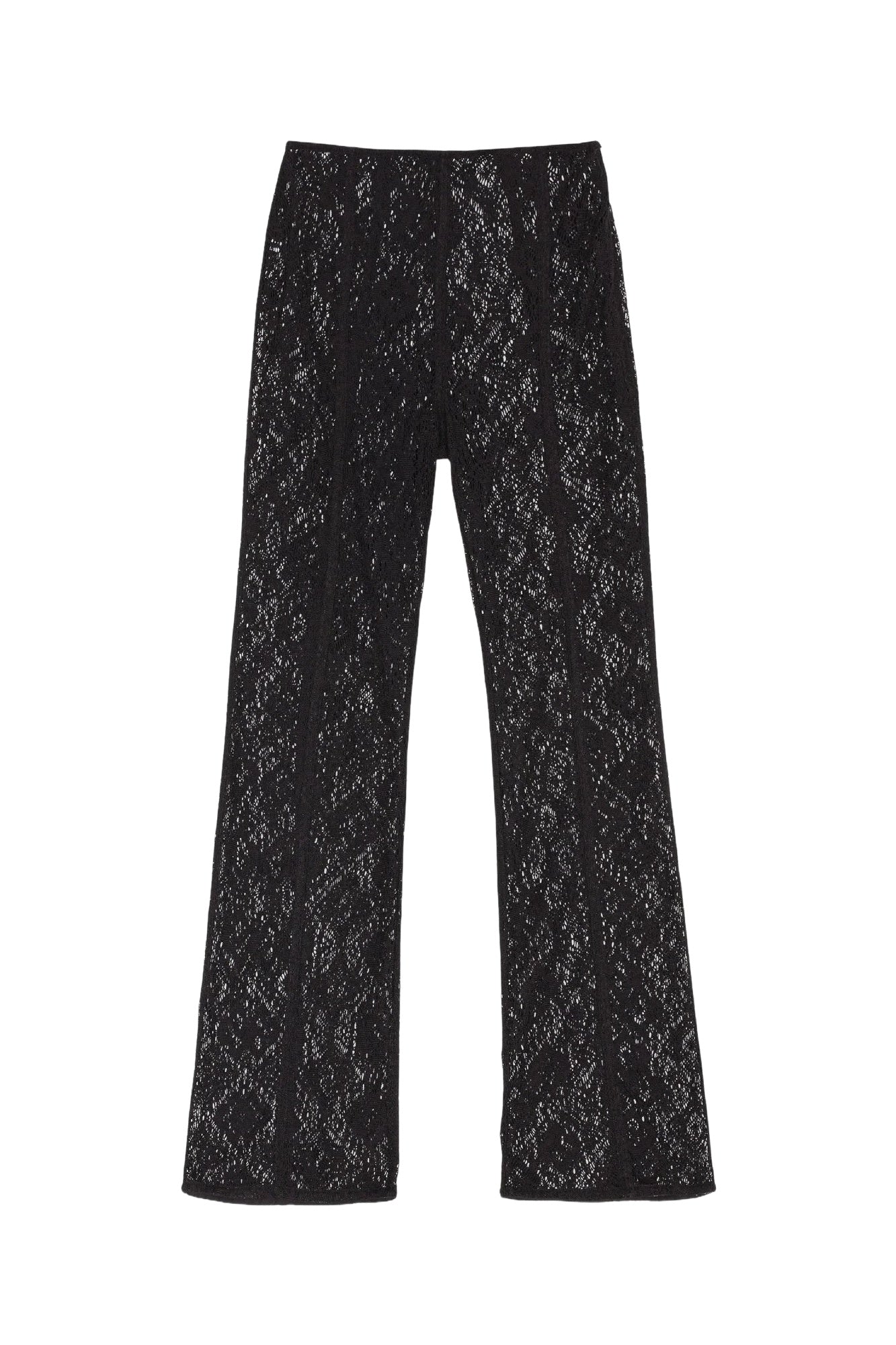 Lace flared trousers - Black