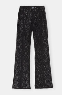 Lace flared trousers - Black