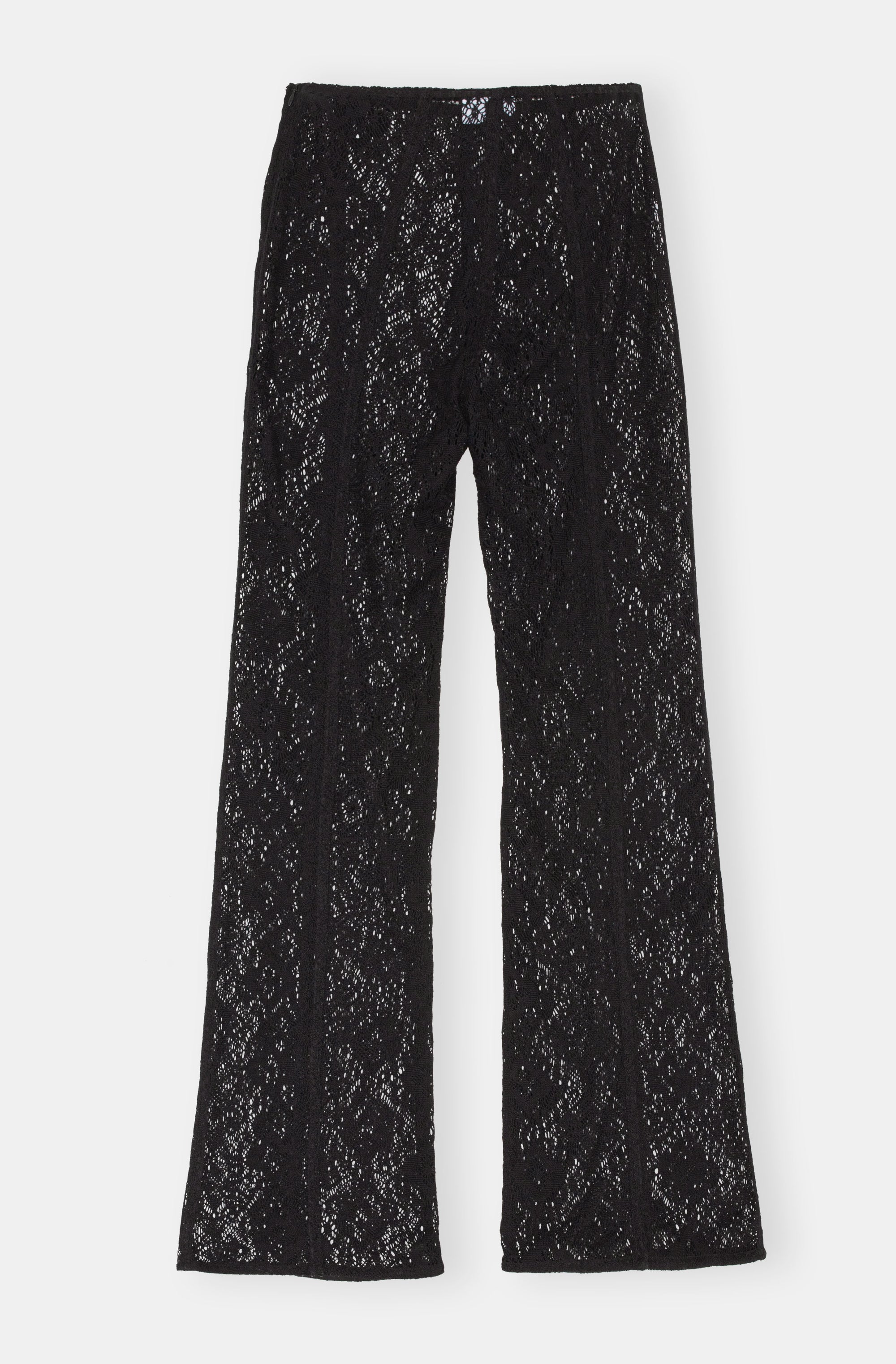 Lace flared trousers - Black