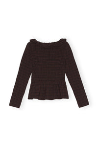 Blouse à smocks en crêpe - Chicory Coffee