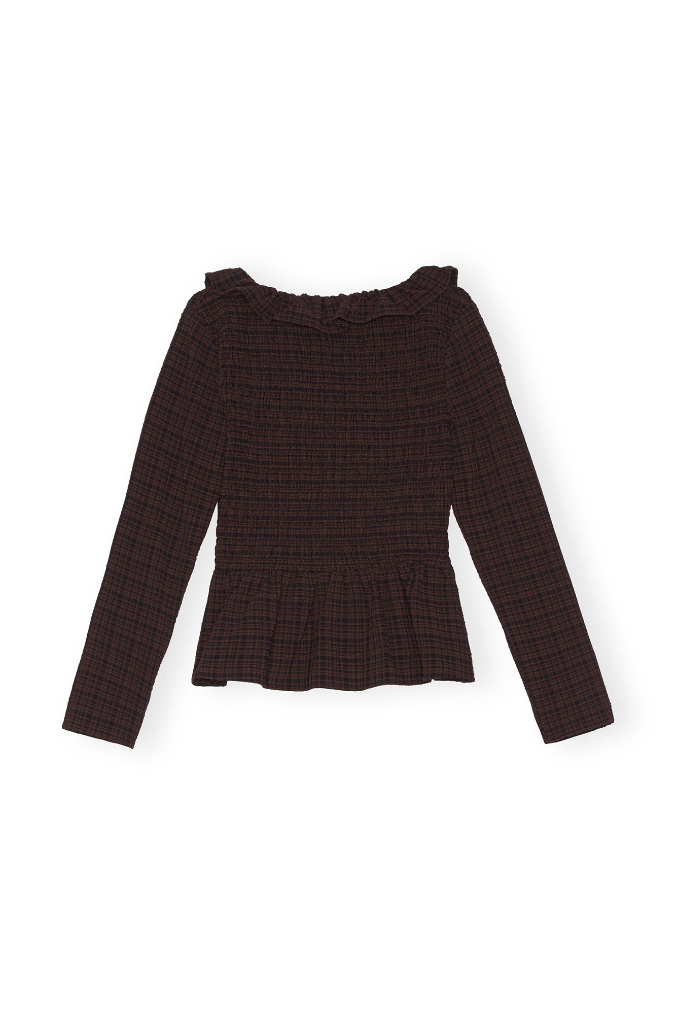 Blouse à smocks en crêpe - Chicory Coffee