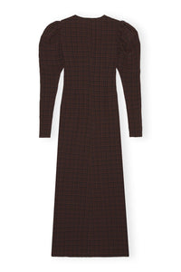 Robe longue à col V en crêpe - Chicory Coffee