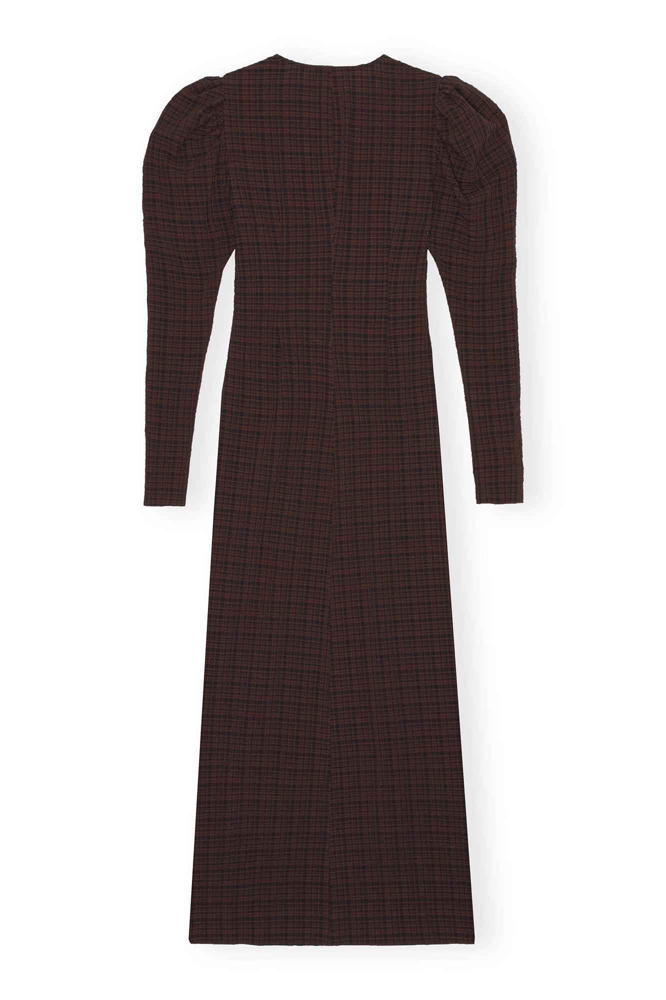Robe longue à col V en crêpe - Chicory Coffee