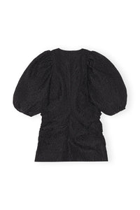 Blouse à col V en jacquard - Black