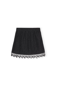 Jupe courtejacquard avec franges en perles - Black