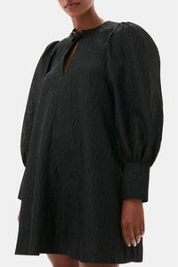 Robe courte organza en jacquard - Black