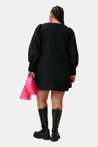 Robe courte organza en jacquard - Black