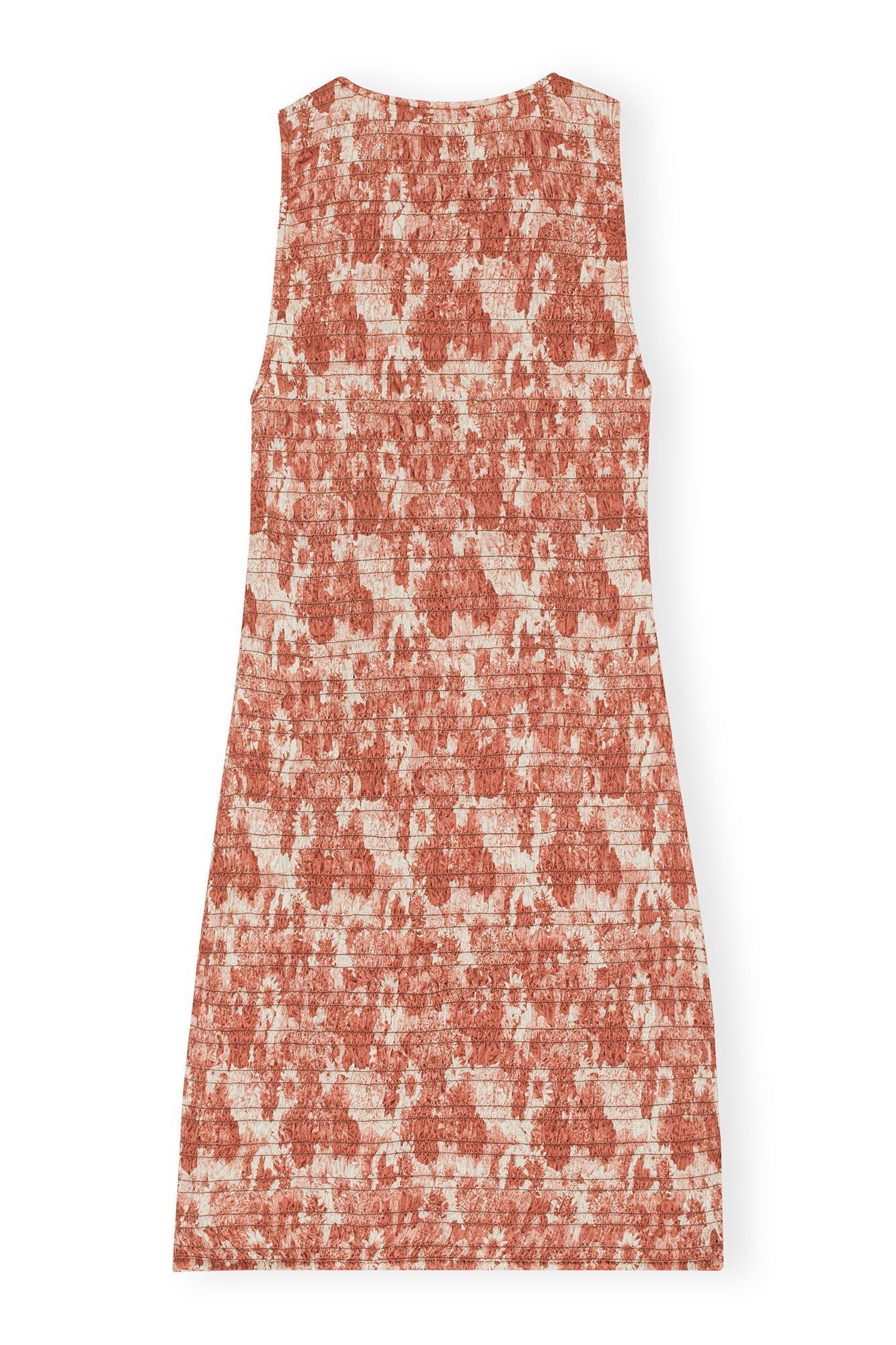 Robe courte smockée et fluide en satin - Marsala