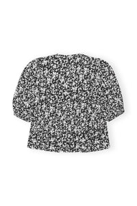 Chemisier péplum en crêpe imprimé - Black
