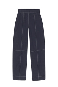 Cotton crepe elasticated trousers - Sky Captain