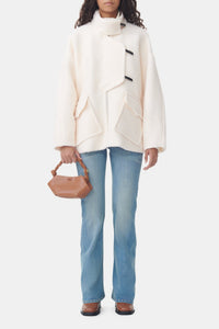 Veste bouclette en laine - Egret
