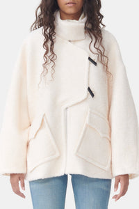 Veste bouclette en laine - Egret